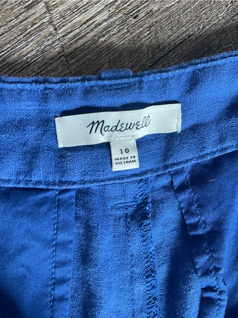 Madewell Harlow 100% linen wide leg pants royal blue - Picture 10 of 11